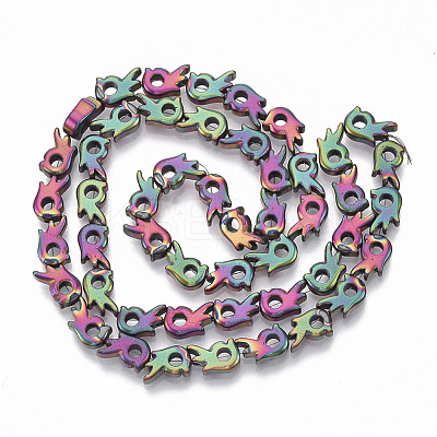 Electroplated Non-magnetic Synthetic Hematite Beads Strands G-S365-026-1