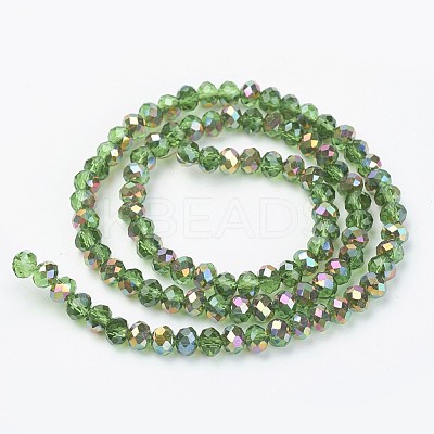 Electroplate Transparent Glass Beads Strands EGLA-A034-T8mm-R13-1