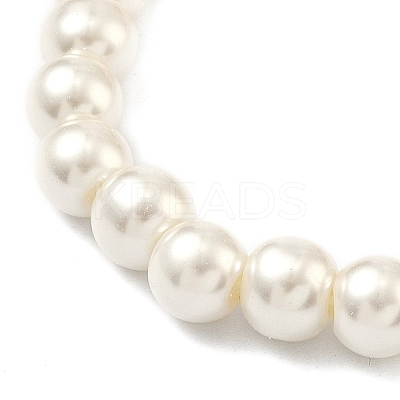 Round Plastic Imitation Pearl Beaded Necklaces & Dangle Earring & Bracelets Sets FS-WGF01A4-01-1