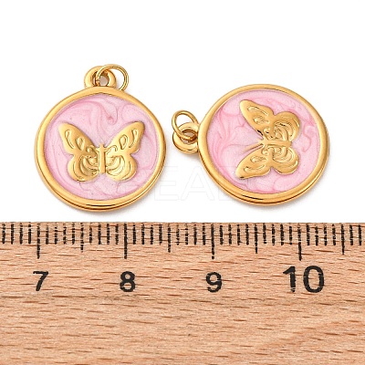 304 Stainless Steel Enamel Pendants STAS-U061-37G-B03-1