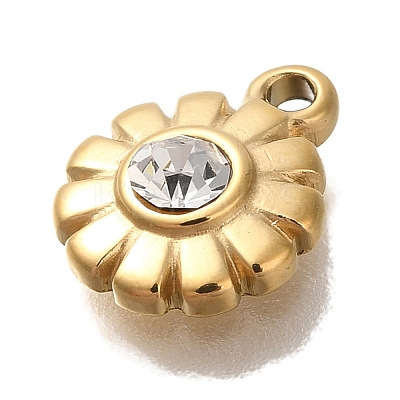 Ion Plating(IP) 304 Stainless Steel Rhinestone Charms STAS-P371-068G-1