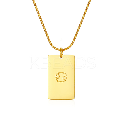 Stylish Stainless Steel 12 Zodiac Rectangle Pendant Necklaces for women GA2858-4-1
