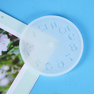 Flat Round with Arabic Numerals Clock Wall Decoration Silicone Molds LS-SIMO-PW0001-425A-02-1