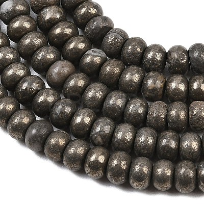 Natural Pyrite Beads Strands G-L647-D07-4x6mm-1