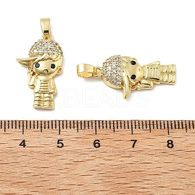Boy Brass Micro Pave Cubic Zirconia Pendants KK-M325-15A-G-1