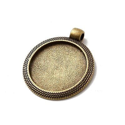 Vintage Tibetan Style Alloy Pendant Cabochon Bezel Settings X-TIBEP-M018-102AB-NF-1
