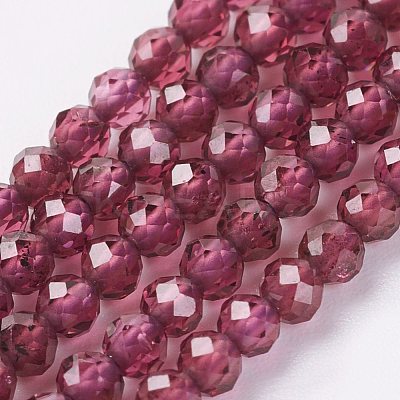 Natural Grade AA Garnet Bead Strand X-G-G680-04-1