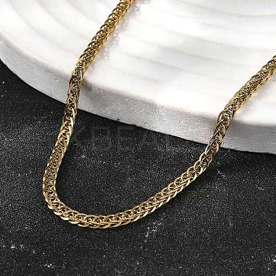 3MM 304 Stainless Steel Wheat Chain Necklaces for Men STAS-V011-03D-G-1