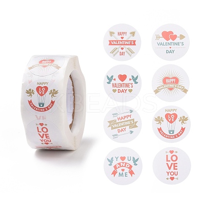Valentine's Day Round Paper Stickers DIY-I107-05B-1