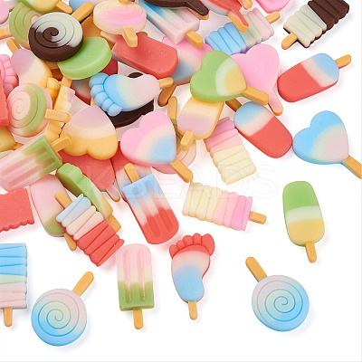 60Pcs 6 Style Resin Decoden Cabochons RESI-TA0001-36-1