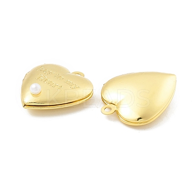 Rack Plating Brass Enamel Locket Pendants KK-B053-41G-1