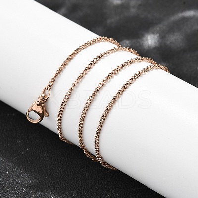 201 Stainless Steel Twisted Chain Necklaces NJEW-R023-09RG-1