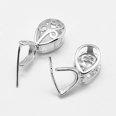 Anti-Tarnish Rhodium Plated 925 Sterling Silver Pendant Bails STER-E050-36P-A-1