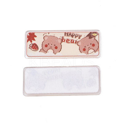Transparent Printed Acrylic Cabochons TACR-N016-21-1