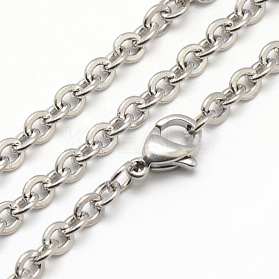 Tarnish Resistant Trendy Unisex 304 Stainless Steel Cable Chain Necklaces NJEW-M047-C-01-1