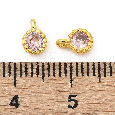 Brass Pave Cubic Zirconia Pendants KK-H204-03G-04-1