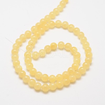 Natural Yellow Jade Bead Strands X-G-K121-01-4mm-1