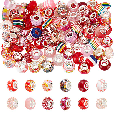 2Set 2 Colors Acrylic & Resin & Polymer Clay Rhinestone European Beads FIND-UN0015-83-1