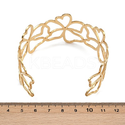 Hollow 304 Stainless Steel Cuff Bangles for Women LS-BJEW-L709-03G-1