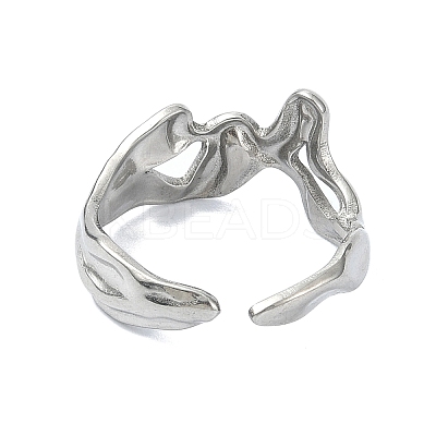 304 Stainless Steel Cuff Rings for Women RJEW-M019-38P-1
