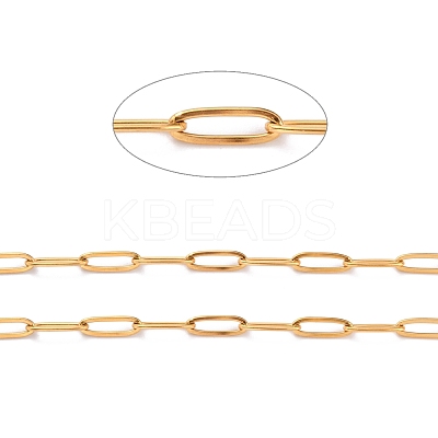 3.28 Feet Ion Plating(IP) 304 Stainless Steel Paperclip Chains X-CHS-O010-03G-1