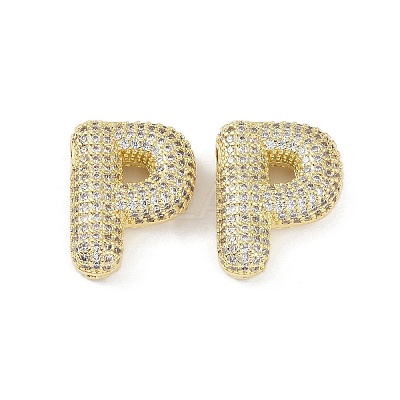 Brass Micro Pave Clear Cubic Zirconia Pendants KK-Z041-01G-P-1