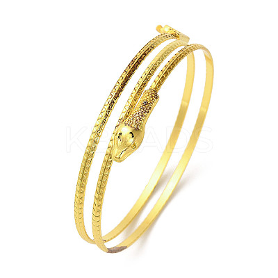 Alloy Upper Arm Open Cuff Bangles for Women BJEW-U037-01B-G-1