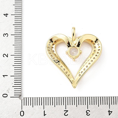 Brass Micro Pave Clear Cubic Zirconia Pendants KK-B141-43G-01-1