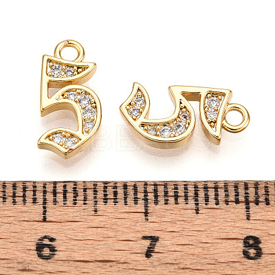 Brass Micro Pave Cubic Zirconia Charms KK-N261-104F-G-1