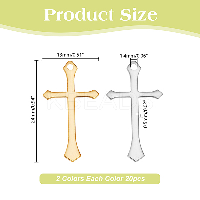 40Pcs 2 Colors Brass Pendants KK-AR0004-56-1