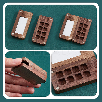 Black Walnut Wood Watercolor Paints Palette Box AJEW-WH0504-02-1