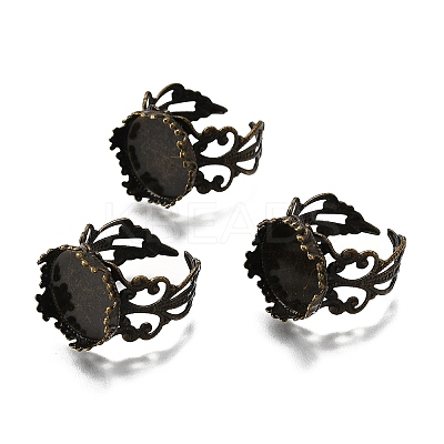 Cuff Brass Filigree Ring Components KK-E477-AB-NF-1