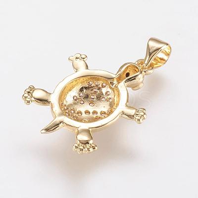 Brass Micro Pave Cubic Zirconia Pendants ZIRC-G104-23G-1