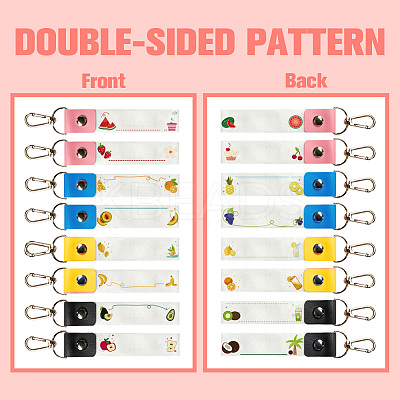 PU Leather & Cotton Name Marker Keychain AJEW-WH0514-015-1