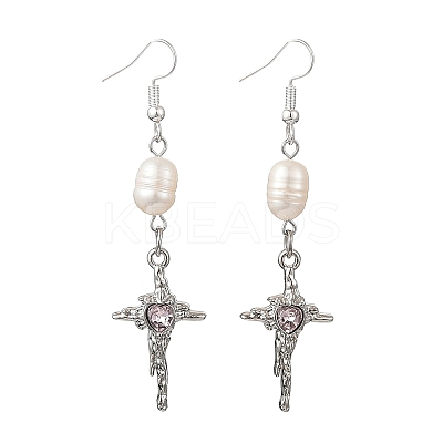 Alloy Glass Dangle Earrings EJEW-JE07367-1