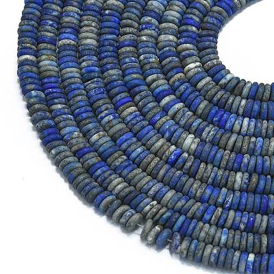 Frosted Natural Lapis Lazuli Beads Strands G-K389-C09-01-1