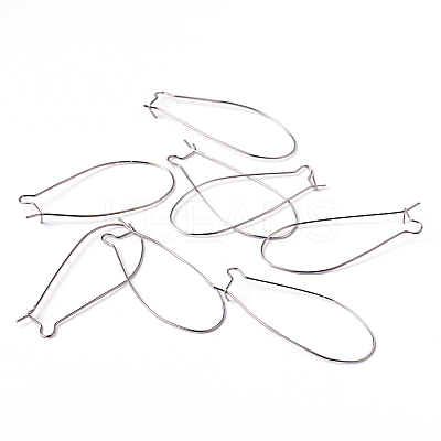 Brass Hoop Earrings Findings Kidney Ear Wires EC221-4NF-1