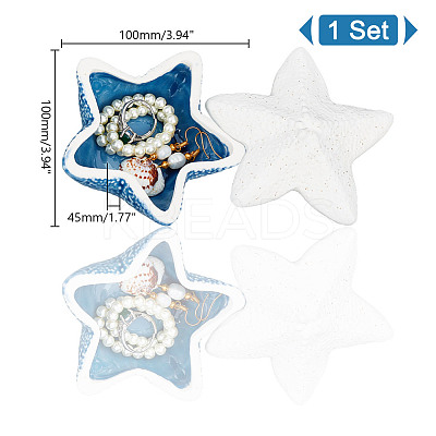 Starfish Ceramics Jewelry Plates AJEW-GO0001-32-1