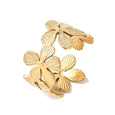 304 Stainless Steel Open Cuff Rings for Women RJEW-K309-37D-G-1