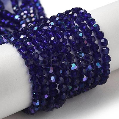 Electroplate Transparent Glass Beads Strands LS-EGLA-A035-T4mm-L06-1