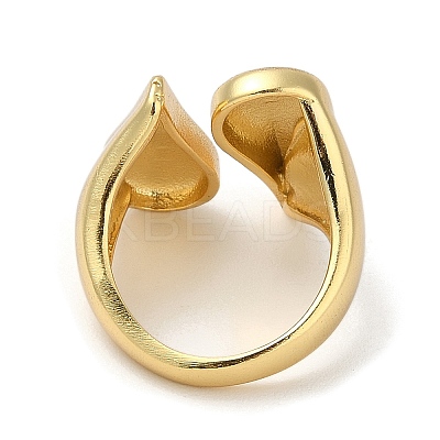 Rack Plating Brass Cuff Finger Rings for Women RJEW-C114-13D-G-1