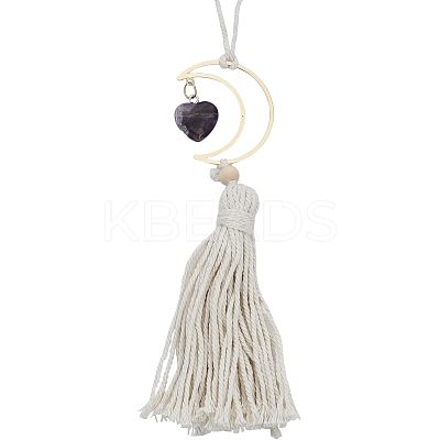 Natural Raw Rose Quartz Pendant Decoration HJEW-WH0043-18A-1
