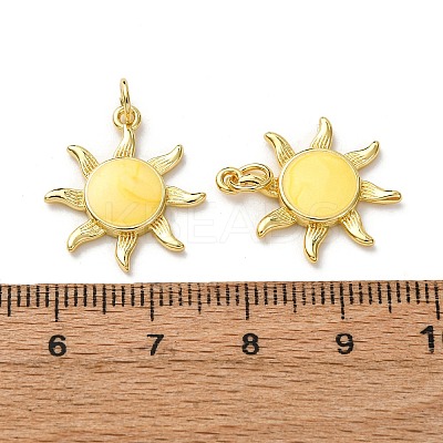 Brass Enamel Pendants FIND-I055-01G-02-1