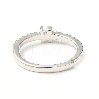 Clear Cubic Zirconia Initial Letter Adjustable Ring RJEW-C052-01P-N-1