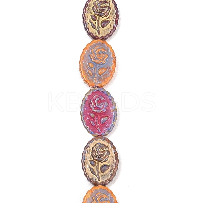 Painted Glass Beads Strands X-GLAA-F133-07E-1