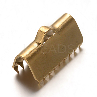 Ion Plating(IP) 304 Stainless Steel Ribbon Crimp Ends STAS-F075-01-1