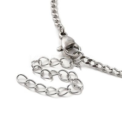 Non-Tarnish 304 Stainless Steel Curb Chain Necklace STAS-C079-19P-1