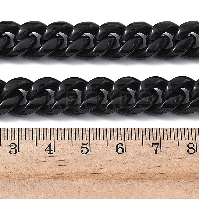 12MM 201 Stainless Steel Cuban Link Chain Necklaces for Women Men NJEW-F360-01EB-1
