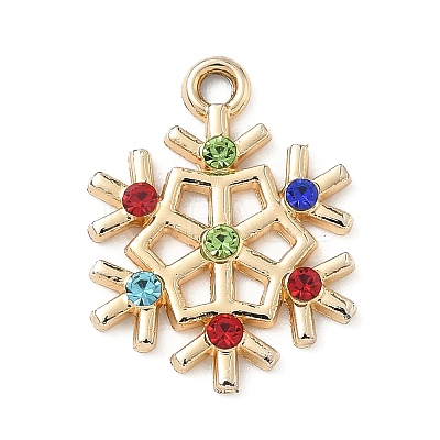 Alloy Rhinestone Pendants X-PALLOY-P313-01A-G-1