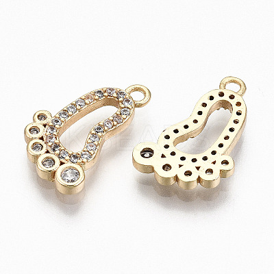 Brass Micro Pave Clear Cubic Zirconia Pendants RJEW-T063-31G-NF-1